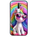 Coque noire taperso pour OPPO A5 A9 2020 avec motif licorne pop art protection antichoc personnalisée