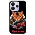 Coque noire taperso pour Redmi Note 14 et PRO PLUS 4G 5G avec motif chat carpe koii japan personnalise protection antichoc personnalisée