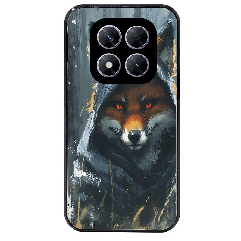 Coque noire taperso pour Redmi Note 14 et PRO PLUS 4G 5G avec motif renard fox des bois protection antichoc personnalisée