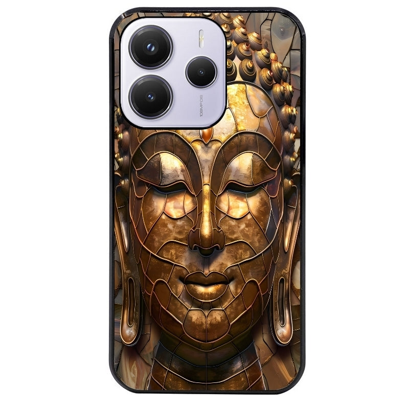 Coque noire taperso pour Redmi Note 14 et PRO PLUS 4G 5G avec motif bouddha et mosaique protection antichoc personnalisée