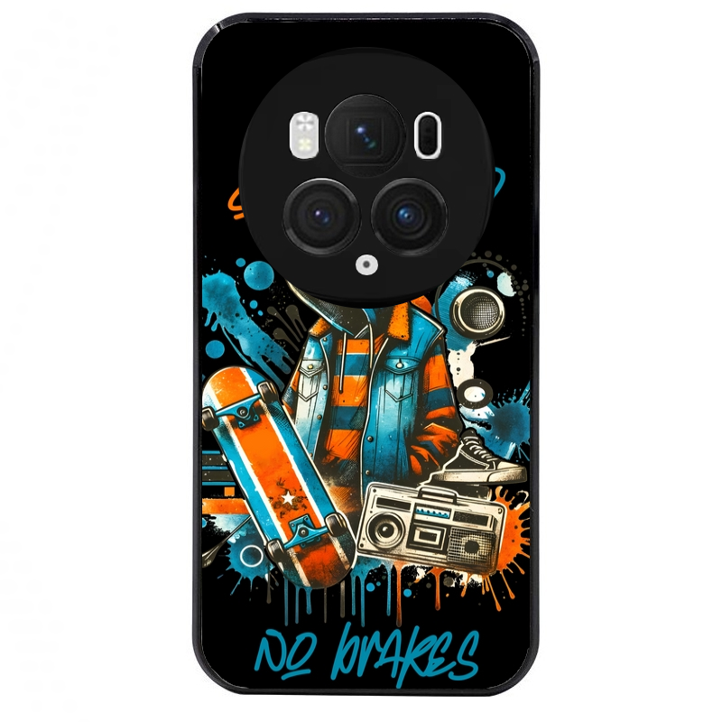 Coque noire taperso pour Magic 5 6 LITE et PRO avec motif skate board protection antichoc personnalisée