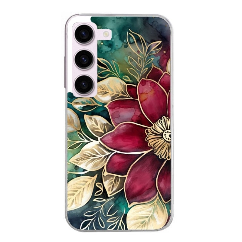 Coque taperso pour Galaxy A13 4G et 5G A23 A53 avec motif fleur poinsettia style noel protection antichoc personnalisée