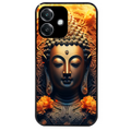 Coque noire taperso pour OPPO A40 avec motif bouddha et fleur protection antichoc personnalisée