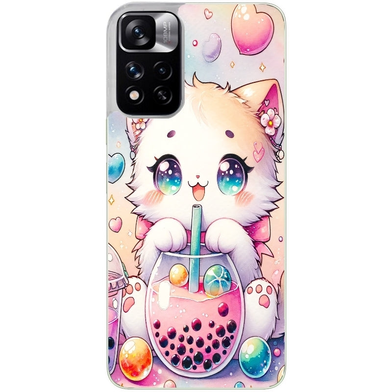 Coque taperso pour Redmi Note 12 4G 5G PRO 4G avec motif chat bubble style manga protection antichoc personnalisée