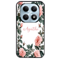 Coque noire taperso pour POCO M8 5G et PRO 5G avec motif cadre fleur pastel personnalisee protection antichoc personnalisée