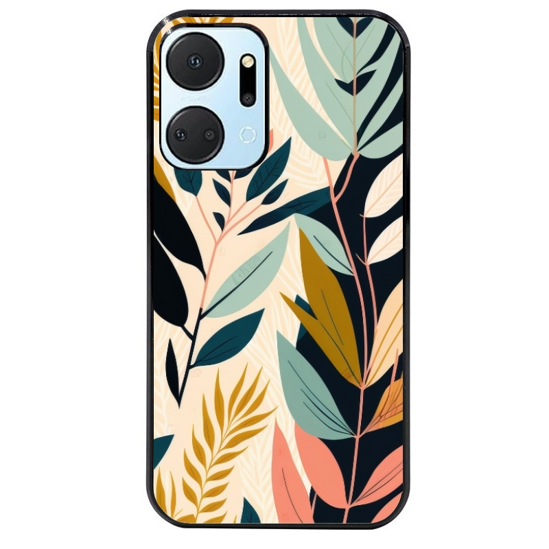 Coque noire taperso pour Honor X7A avec motif vintage et fleur protection antichoc personnalisée
