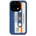 Coque noire taperso pour OnePlus 15 personnalisable avec motif cassette bleu protection antichoc personnalisée