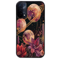 Coque noire taperso pour OPPO A54 et A74 5G avec motif astro et fleurs protection antichoc personnalisée