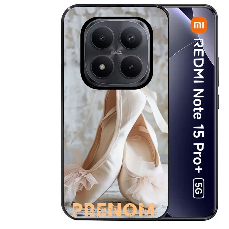 Coque noire taperso pour Redmi Note 15 et PRO PLUS 4G 5G avec motif ballerine danse personnalisee protection antichoc personnalisée