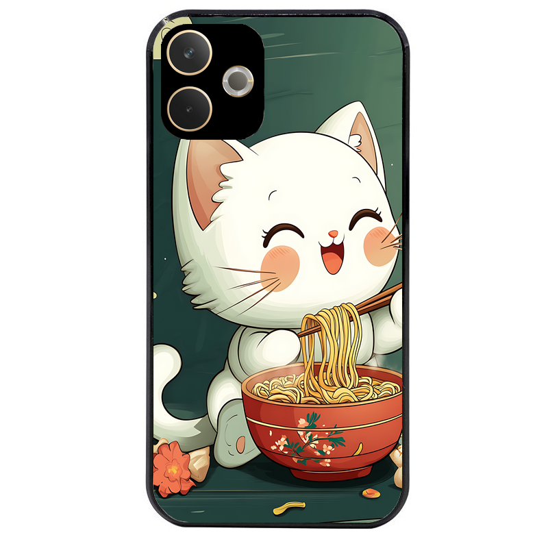 Coque noire taperso pour OPPO A5 PRO 4G et 5G avec motif chat ramen nuage protection antichoc personnalisée