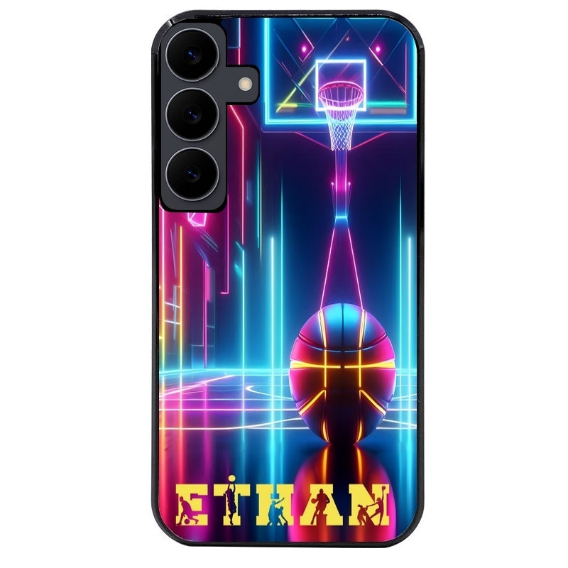 Coque noire taperso pour galaxy A06 A16 A26 A36 A56 avec motif basket electro personnalisee protection antichoc personnalisée