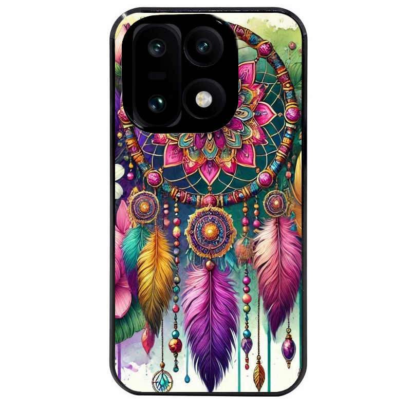 Coque noire taperso pour OnePlus 15 avec motif dreamcatcher et mandala protection antichoc personnalisée