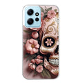 Coque taperso pour POCO X5 5G avec motif tete de mort calavera rose protection antichoc personnalisée