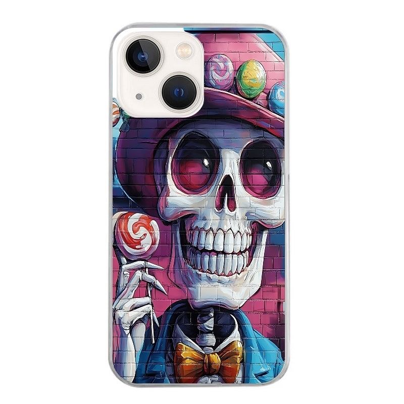 Coque taperso pour Iphone 14 et PRO PLUS PRO MAX avec motif tete de mort tag protection antichoc personnalisée