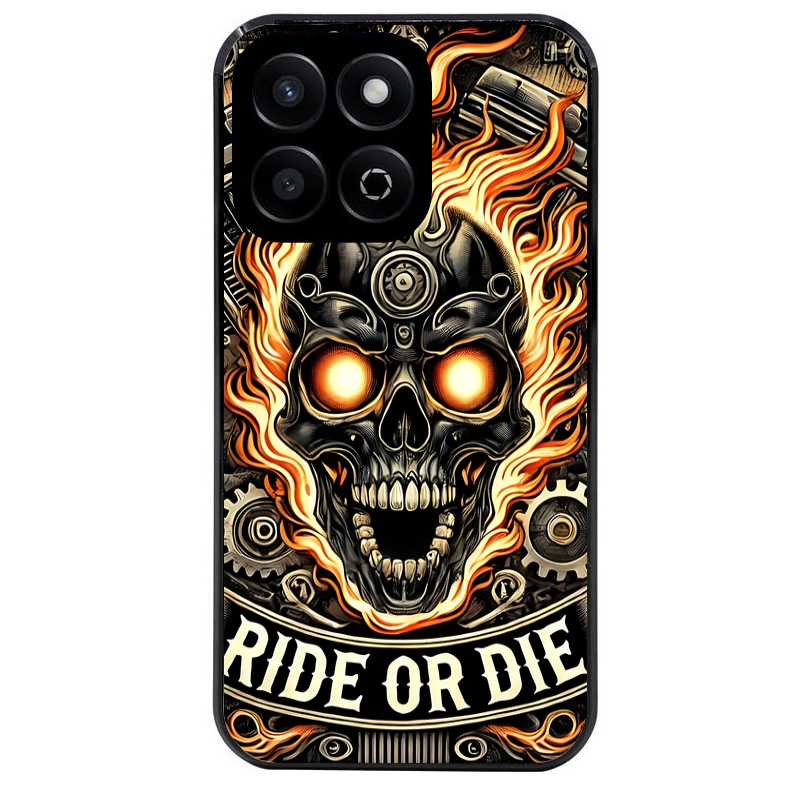 Coque noire taperso pour Honor 400 et Lite Pro Smart avec motif tete de mort flamme protection antichoc personnalisée