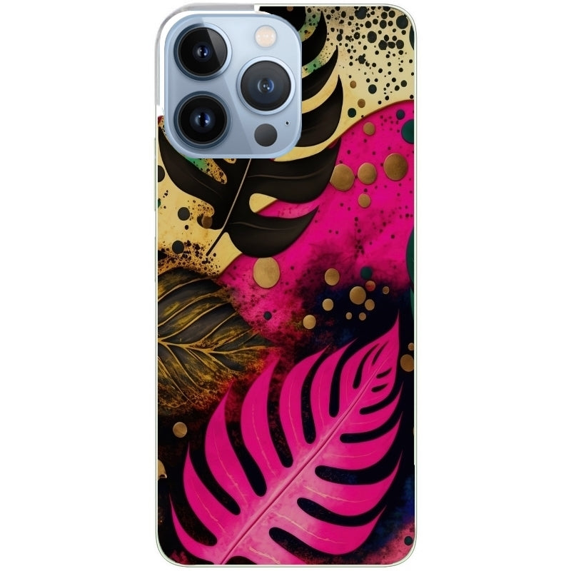 Coque taperso pour Iphone 11 et PRO PRO MAX avec motif tropical rose et des fleurs protection antichoc personnalisée