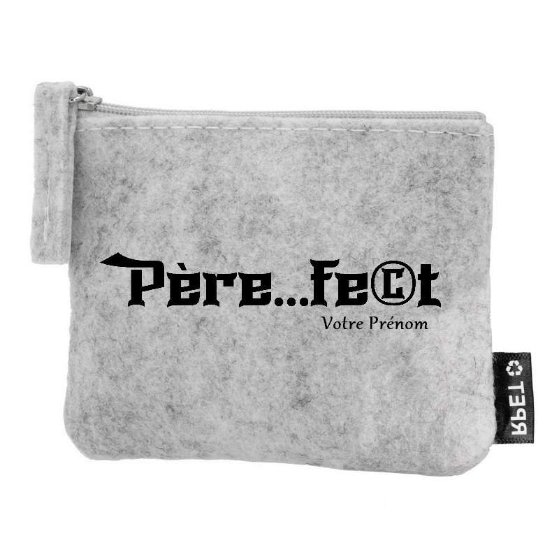 Porte monnaie personnalisé papa parfait en feutrine en feutrine