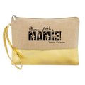 Pochette personnalisée bonne fête mamie en jute et doré en jute et doré