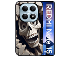 Coque noire taperso pour Redmi Note 15 et PRO PLUS 4G 5G avec motif tete de mort smile protection antichoc personnalisée
