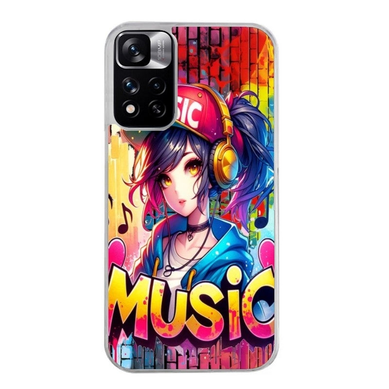 Coque taperso pour Redmi Note 12 4G 5G PRO 4G avec motif anime manga et music protection antichoc personnalisée