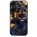 Coque noire taperso pour POCO M6 4G avec motif tigre et fleur protection antichoc personnalisée