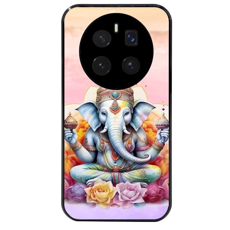 Coque noire taperso pour Magic 7 LITE et PRO avec motif elephant namaste protection antichoc personnalisée
