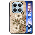Coque noire taperso pour Redmi Note 15 et PRO PLUS 4G 5G avec motif bois et dentelle 2 protection antichoc personnalisée