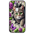 Coque noire taperso pour OPPO A5 A9 2020 avec motif chat papillon 3 protection antichoc personnalisée