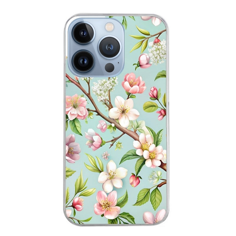 Coque taperso pour Iphone 12 et PRO MINI PRO MAX avec motif fleur de printemps protection antichoc personnalisée