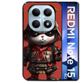 Coque noire taperso pour Redmi Note 15 et PRO PLUS 4G 5G avec motif panda et samourai protection antichoc personnalisée