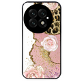Coque noire taperso pour OnePlus 13 avec motif marbre fleur leopard protection antichoc personnalisée
