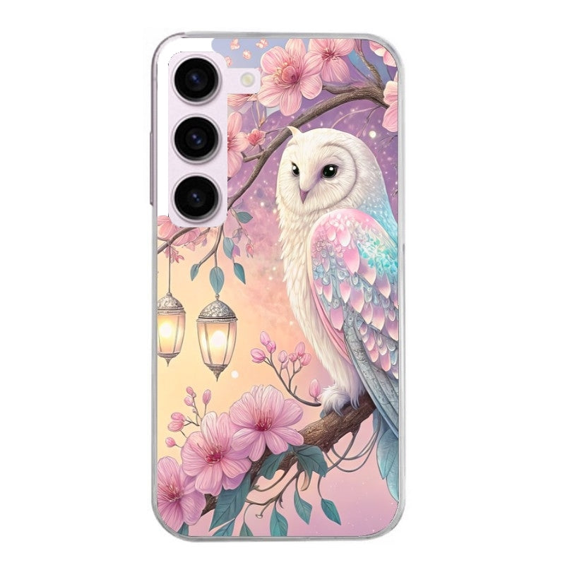 Coque taperso pour Galaxy A13 4G et 5G A23 A53 avec motif chouette cerisier protection antichoc personnalisée