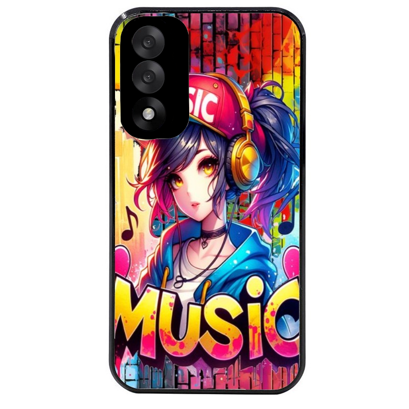 Coque noire taperso pour OnePlus Nord 5 avec motif anime manga et music protection antichoc personnalisée