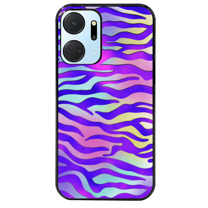 Coque noire taperso pour Honor X7A avec motif zebre color protection antichoc personnalisée