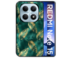 Coque noire taperso pour Redmi Note 15 et PRO PLUS 4G 5G avec motif palmier vert protection antichoc personnalisée