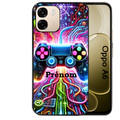 Coque noire taperso pour OPPO A6 A6X 4G et 5G avec motif gamer electro personnalisee protection antichoc personnalisée