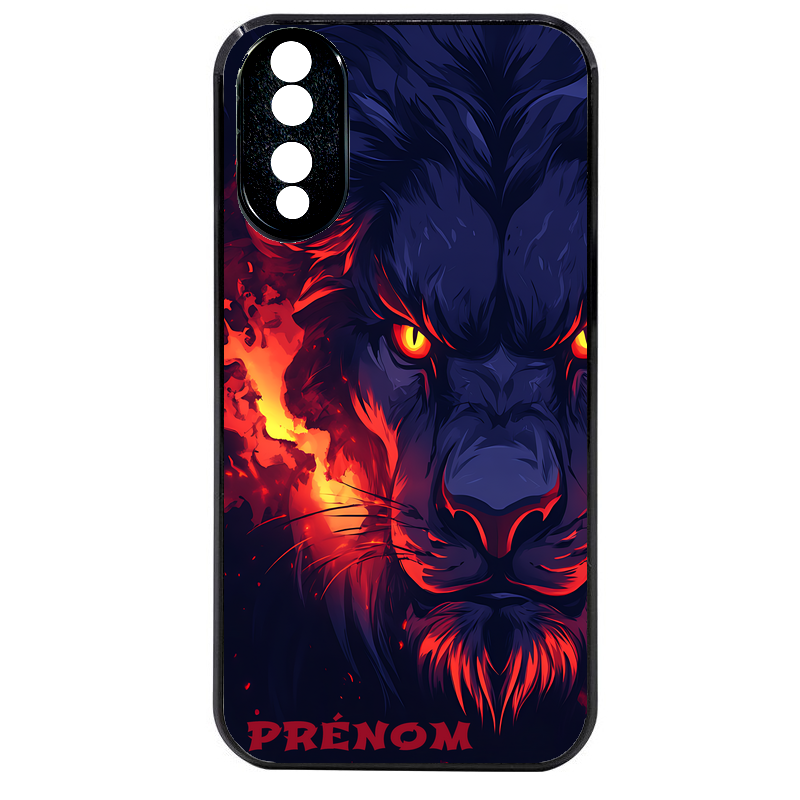Coque noire taperso pour Honor 70 LITE 90 et LITE avec motif lion anime protection antichoc personnalisée