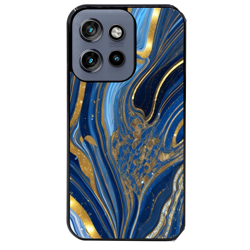 Coque noire taperso pour Moto Edge 60 et Neo Fusion Pro avec motif marbre bleu agathe protection antichoc personnalisée