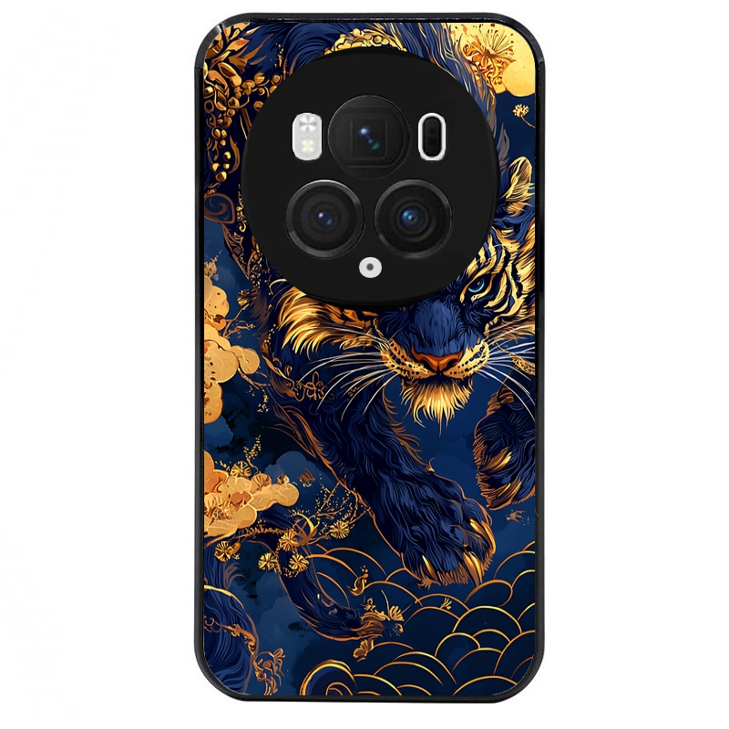 Coque noire taperso pour Magic 5 6 LITE et PRO avec motif tigre et fleur protection antichoc personnalisée
