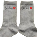 Chaussettes paillettes argent motif boudeuse