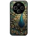 Coque noire taperso pour POCO C75 avec motif paon mandala protection antichoc personnalisée