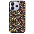 Coque noire taperso pour Redmi Note 14 et PRO PLUS 4G 5G avec motif petites feurs multicolores protection antichoc personnalisée