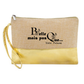 Pochette personnalisée belle en jute et doré en jute et doré
