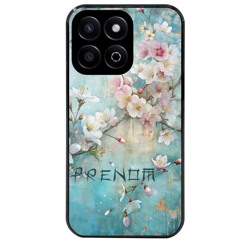 Coque noire taperso pour Honor 70 LITE 90 et LITE avec motif fleur sakura personnalisee protection antichoc personnalisée