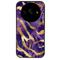 Coque noire taperso pour Redmi A3 avec motif zebre violet protection antichoc personnalisée