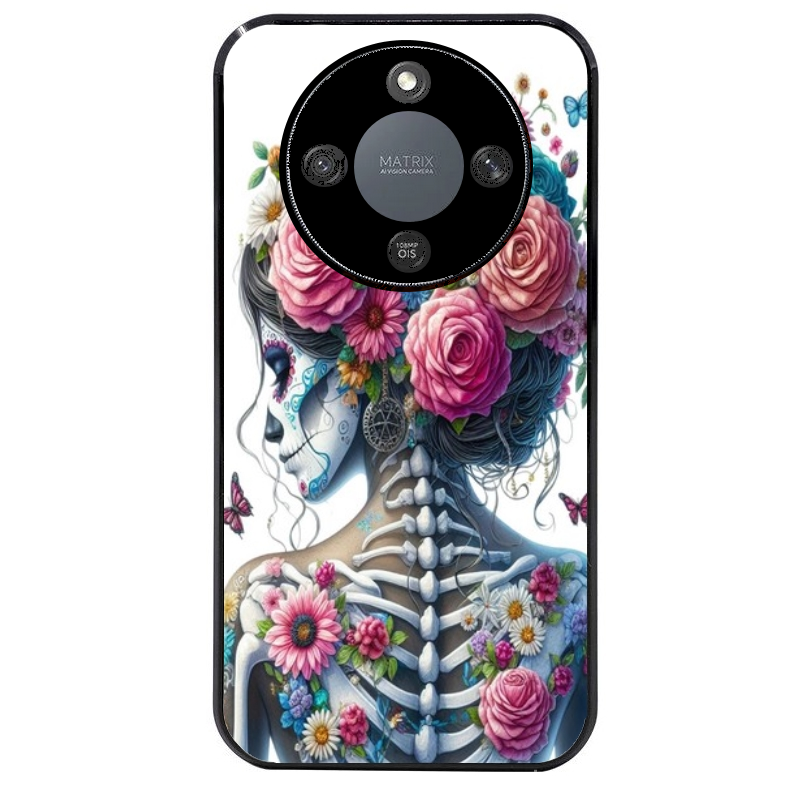 Coque noire taperso pour Magic 5 6 LITE et PRO avec motif tete de mort calavera papillon protection antichoc personnalisée