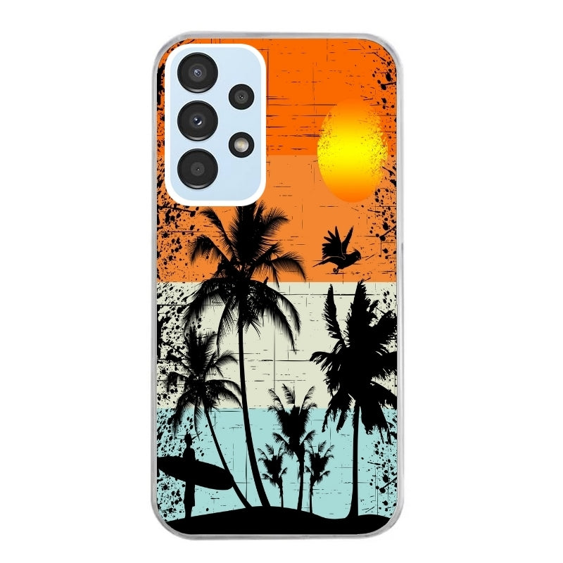 Coque taperso pour Galaxy A13 4G et 5G A23 A53 avec motif hawai sun protection antichoc personnalisée