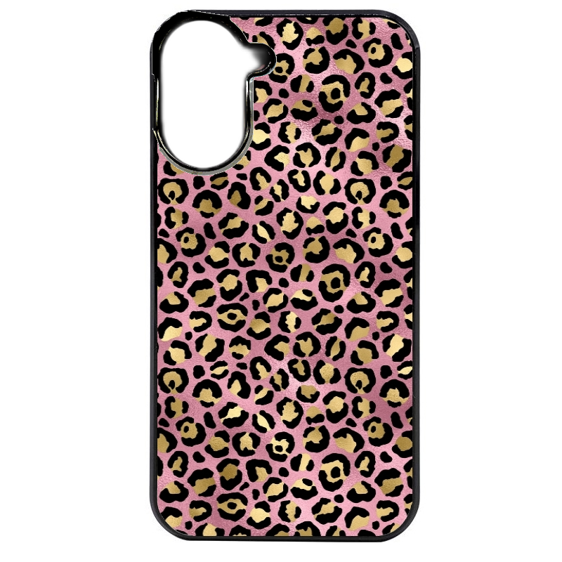 Coque noire taperso pour POCO C71 4G avec motif leopard rose protection antichoc personnalisée