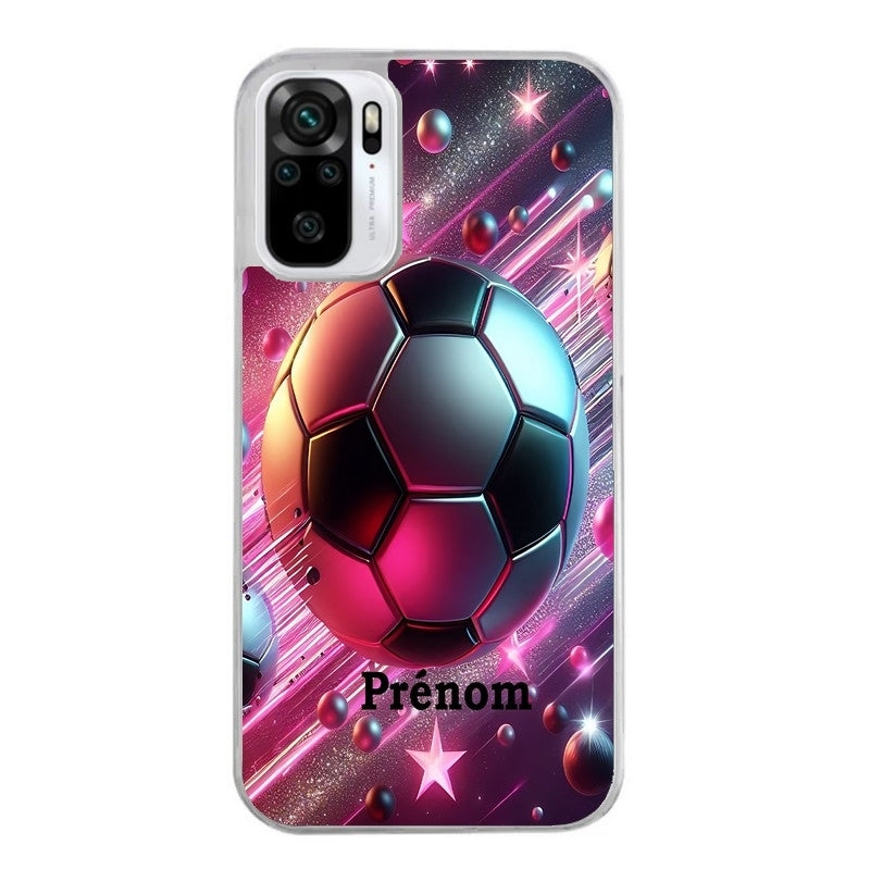 Coque taperso pour Redmi Note 10 4G 5G PRO 10S avec motif foot etoile personnalisee protection antichoc personnalisée