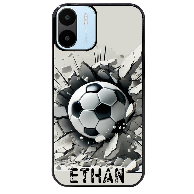 Coque noire taperso pour Redmi A1 et A2 avec motif foot beton personnalisee protection antichoc personnalisée